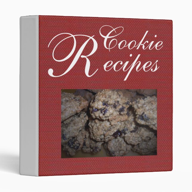 Cookie Recipes Red 3 Ring Binder (Front/Spine)