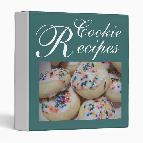 Cookie Recipes Teal Binder