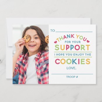 Cookie Sales Thank You Card by LaurEvansDesign at Zazzle