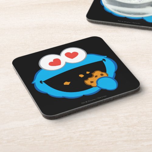 Cookie Smiling Face with Heart_Shaped Eyes Beverage Coaster