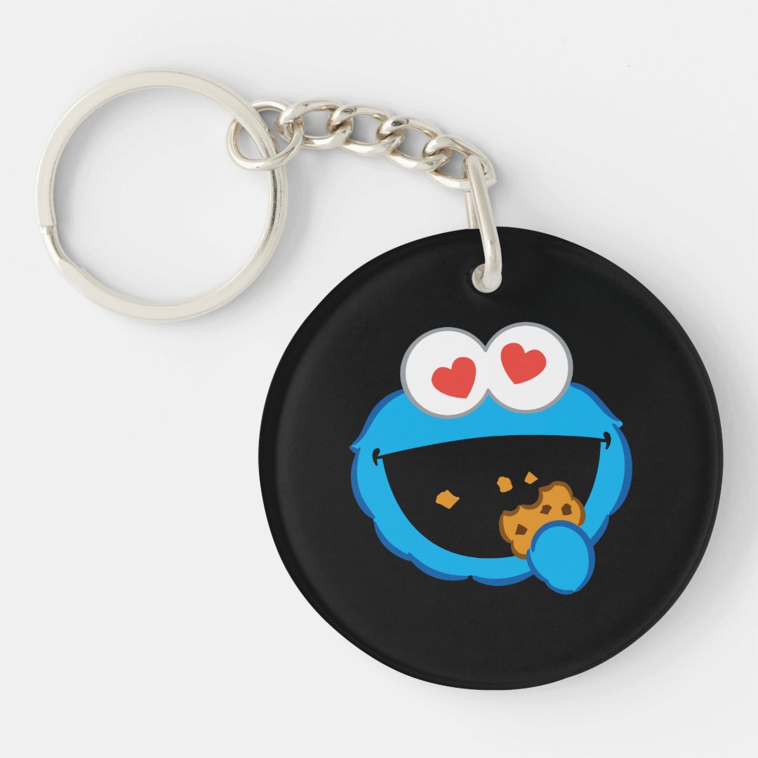 Cookie Smiling Face With Heart Shaped Eyes Keychain Zazzle