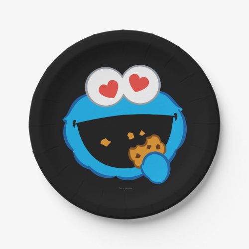 Cookie Smiling Face with Heart_Shaped Eyes Paper Plates