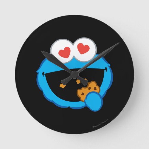 Cookie Smiling Face with Heart_Shaped Eyes Round Clock