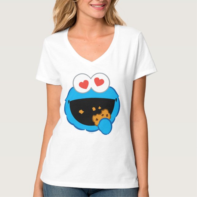 Cookie Smiling Face with Heart-Shaped Eyes T-Shirt (Front)