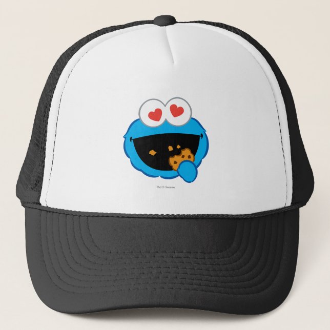 Cookie Smiling Face with Heart-Shaped Eyes Trucker Hat (Front)