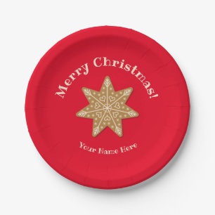 Cookie Snowflake Christmas Holiday Paper Plates