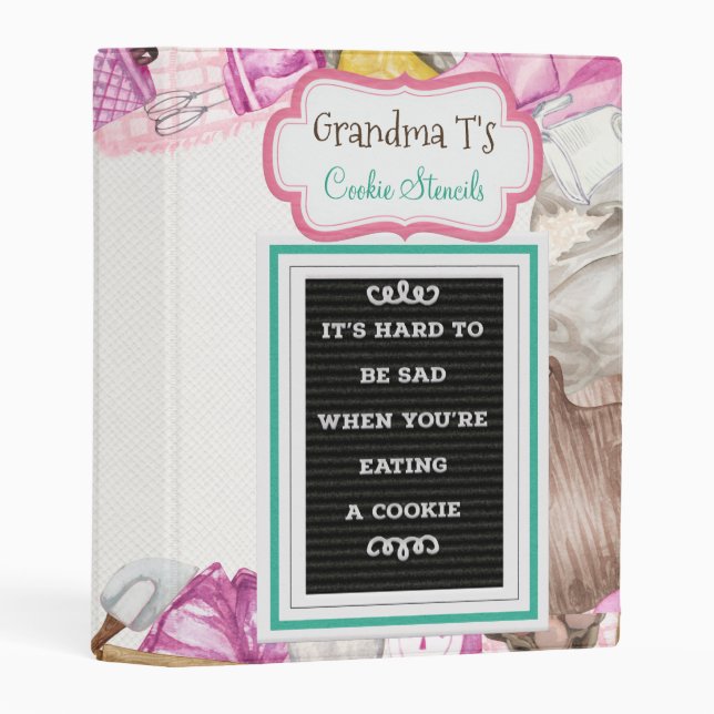 Cookie Stencil Organizer Mini Binder (Front/Spine)