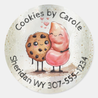 Cookie stomach bakery baking from the kitchen of classic round sticker