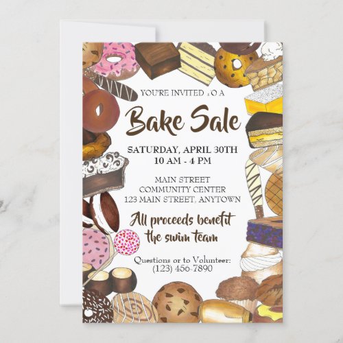 Cookie Swap Bake Sale Baked Goods Party Invitation