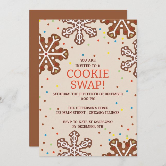Cookie Swap Christmas Party Invitation (Front/Back)