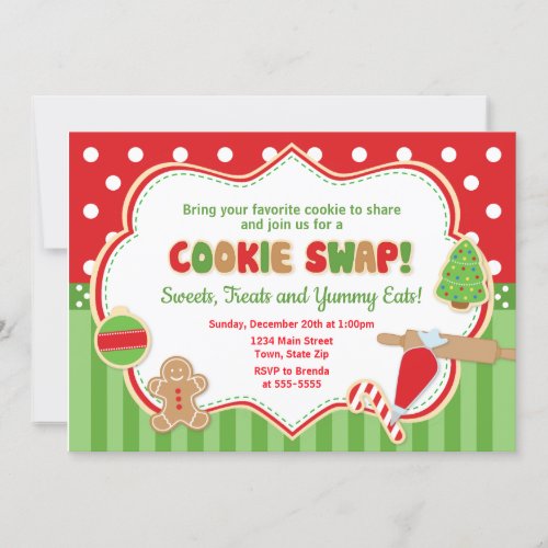 Cookie Swap Christmas Party Invitation Holiday