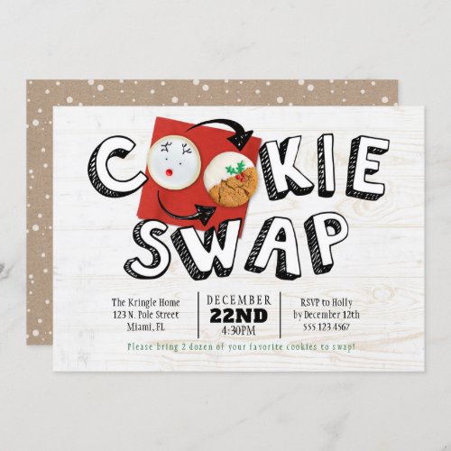 Cookie Swap Exchange Holiday Christmas Party Invitation