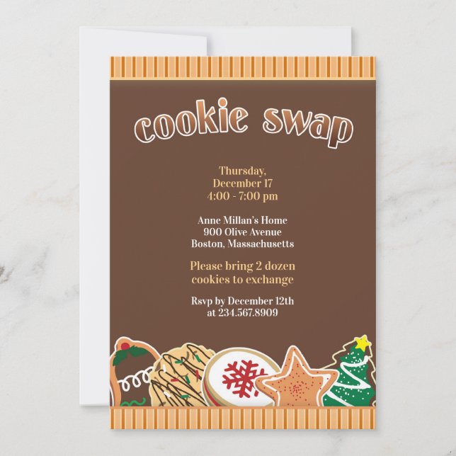 Cookie Swap Exchange Holiday Invitation (Front)