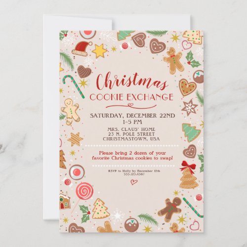 Cookie Swap Exchange Holiday Party Invite
