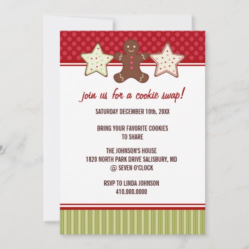 Cookie Swap Holiday Christmas Party Invitations