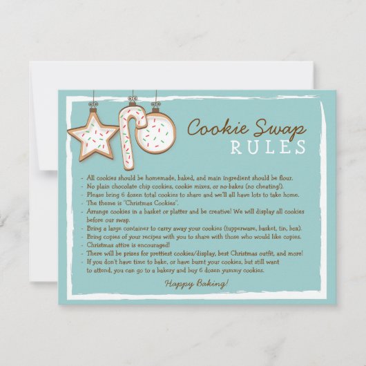 Cookie Swap Instruction Card - Custom Design (Front)