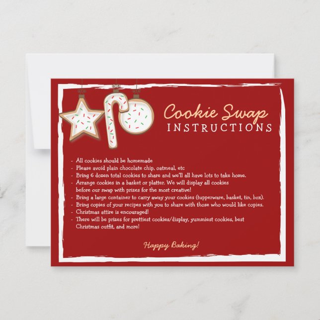 Cookie Swap Instruction Card - You can customize! (Front)