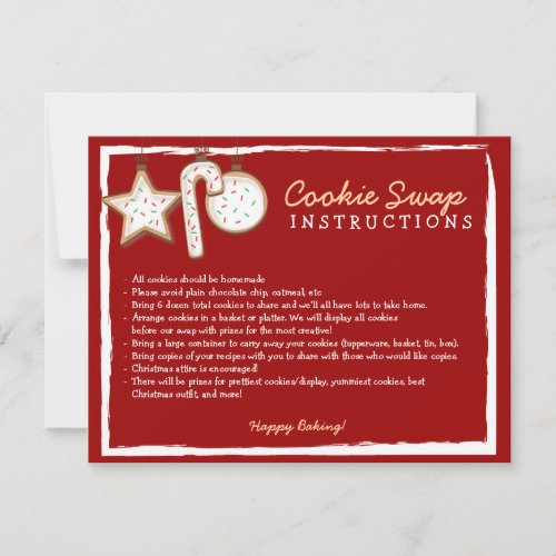 Cookie Swap Instruction Card _ You can customize
