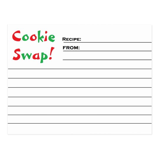 "Cookie Swap!" Recipe Cards | Zazzle.com