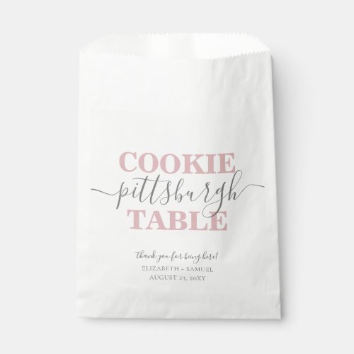 Cookie Table Personalized Pink Paper Favor Bag