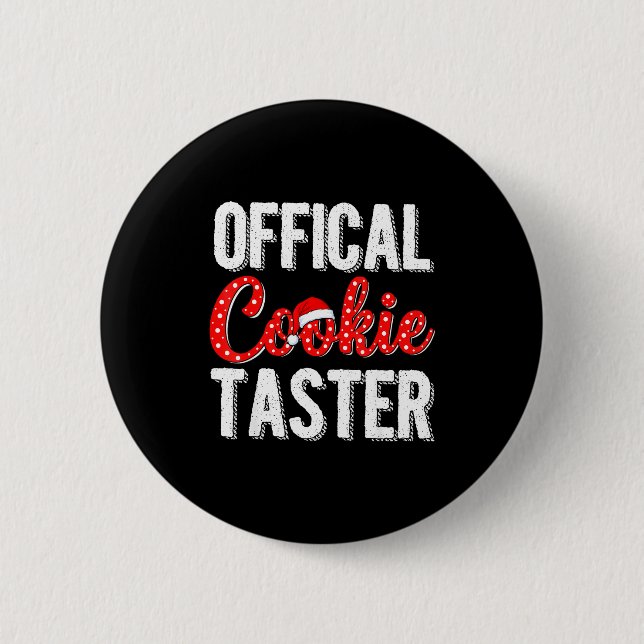 Cookie Taster Cookie Christmas Matching Couple  Button (Front)