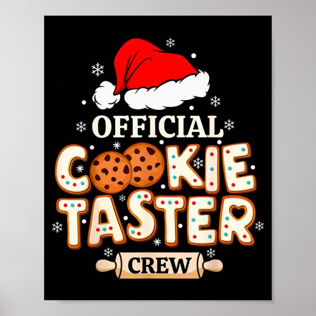 Cookie Taster Crew, Funny Christmas Baking Team  Poster (Front)