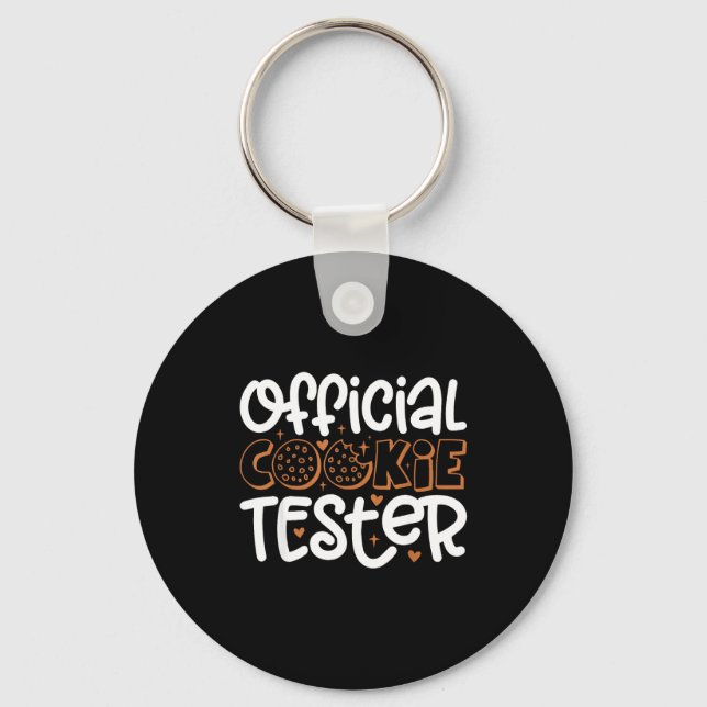 Cookie Tester Christmas Bakers Kids Toddler Xmas  Keychain (Front)