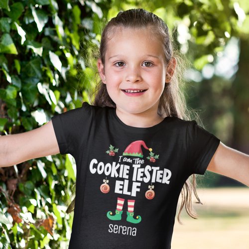 Cookie tester elf family matching christmas name T_Shirt