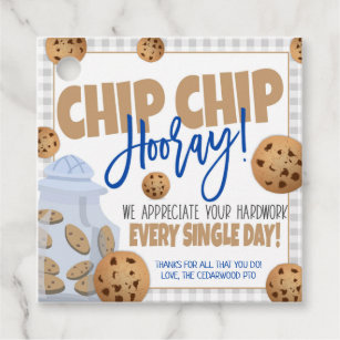 Appreciation Gift Tag Cookie Chip Chip Hooray 2X3 Treat