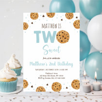 Cookie Two Sweet Boy Second Birthday Invitation