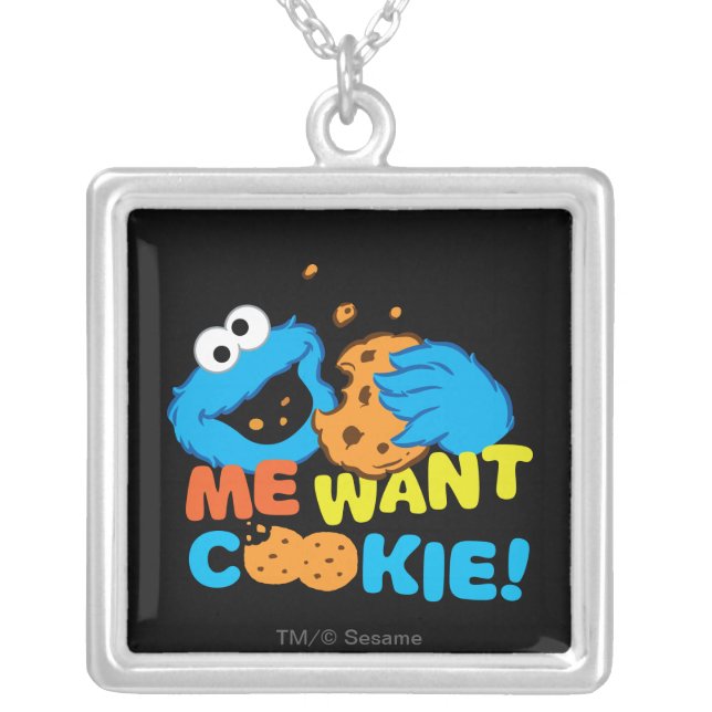Cookie Wants Cookie Silver Plated Necklace (Front)
