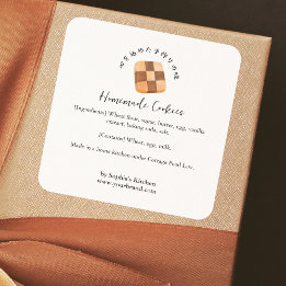 Cookie Watercolor Bakery Ingredients Product Square Sticker