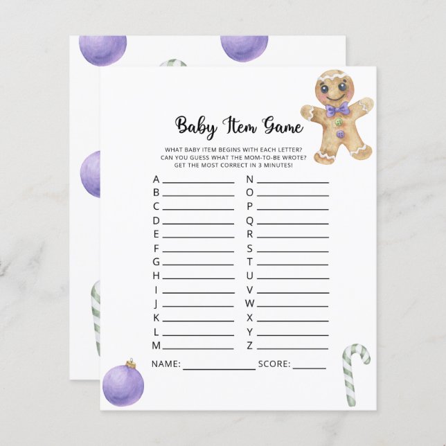 Cookie winter Baby Item Game (Front/Back)