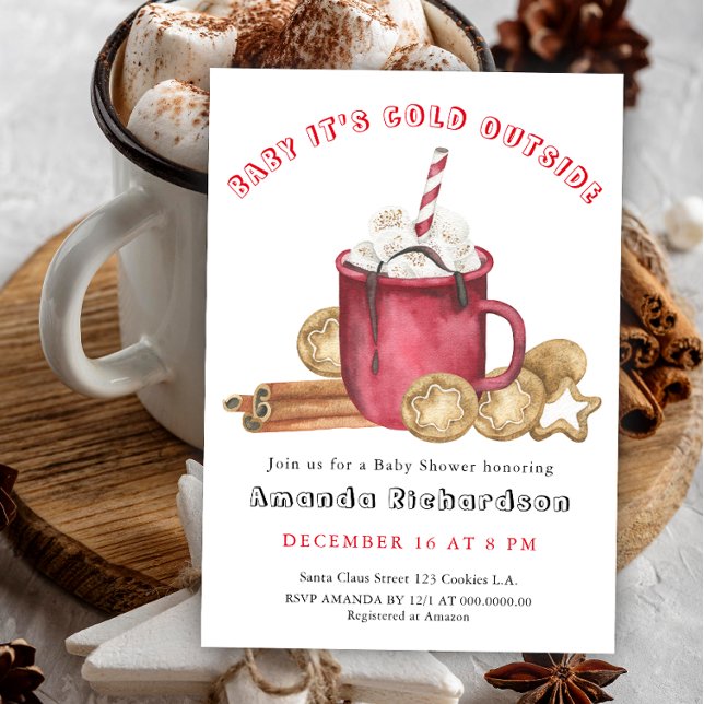 Cookies and Cocoa Baby IT'S COLD OUTSIDE Invitation (Creator Uploaded)