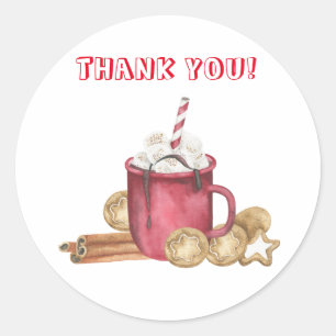 Cookies and cocoa baby shower Thank you Classic Round Sticker