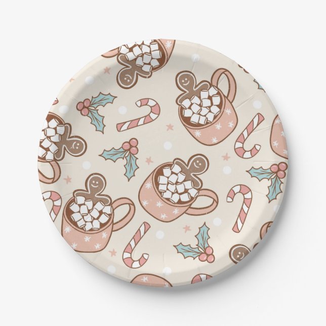 Cookies and Cocoa Birthday  Paper Plates (Front)