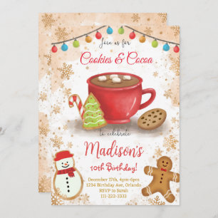 Cookies and Cocoa Birthday Party Invitation