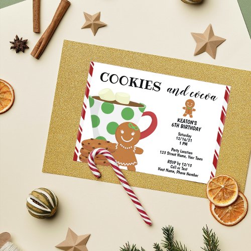 Cookies and Cocoa Christmas Birthday Invitation