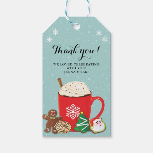 Cookies and Cocoa Christmas Holiday Party Thanks Gift Tags