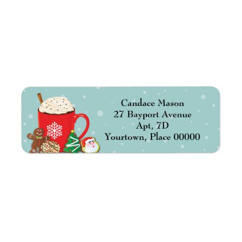 Cookies and Cocoa Christmas Holiday Return Address Label