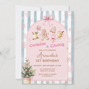 Cookies and Cocoa Christmas Kids Birthday Invitation