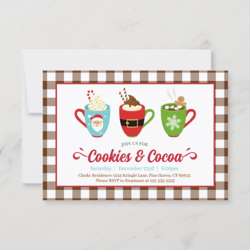 Cookies and Cocoa Christmas Party Invitation