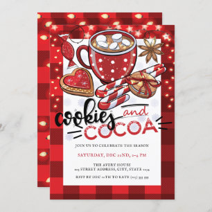 Cookies and Cocoa Christmas Party Invitation