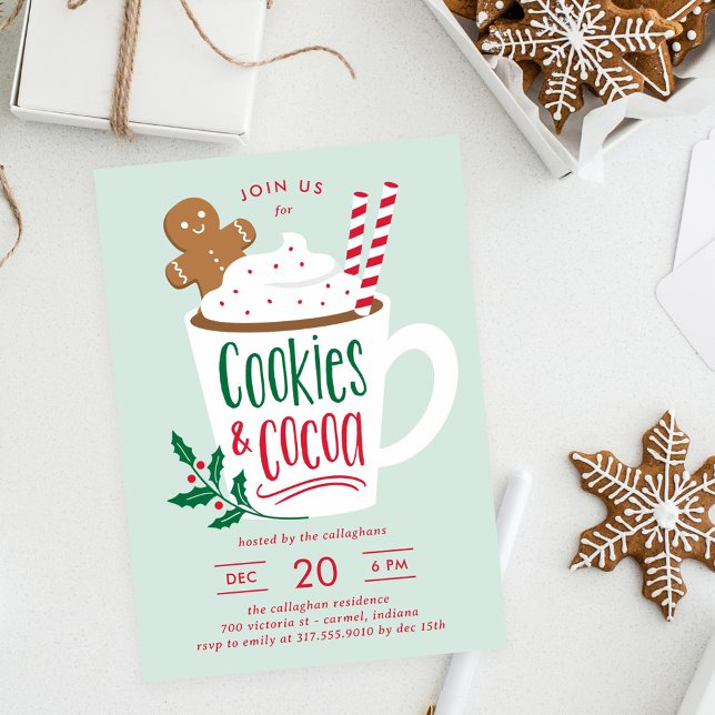 Cookies and Cocoa Christmas Party Invitation (Creator Uploaded)