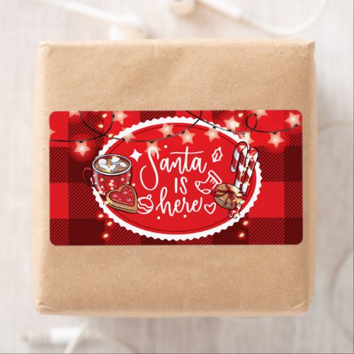 Cookies and Cocoa Christmas Santa Label