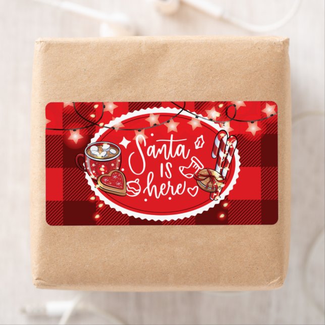 Cookies and Cocoa Christmas Santa Label (Insitu)