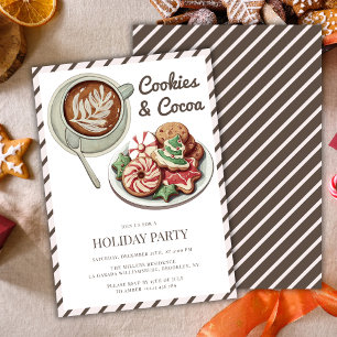 Cookies and Cocoa Cozy Christmas Holiday Party  Invitation