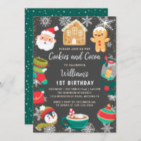 Cookies and Cocoa Gingerbread Decorating Party Invitation