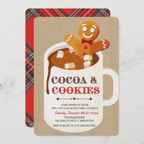 Cookies and Cocoa Gingerbread Man Invitation