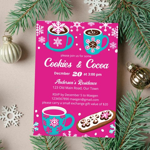 Cookies and cocoa groovy retro party template